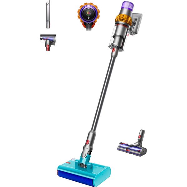 Dyson Nass-Trocken-Akkusauger "V15S Detect Submarine™", Bunt (Nickel, Satin Gelb), B:26Cm H:126Cm T:25Cm, Akkusauger, Bis Zu 60 Minuten Laufzeit Inkl. Austauschbarem Akku-image