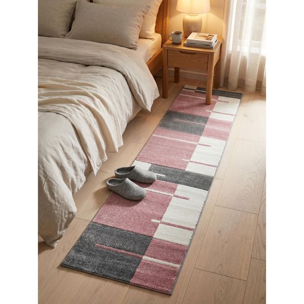 Teppich Kurzflor Latemar In Rosa, Kariert, 80 X 300 Cm-image
