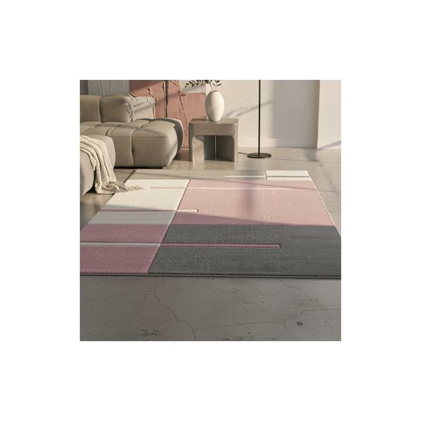 Teppich Kurzflor Latemar In Rosa, Kariert, 160 X 230 Cm-image