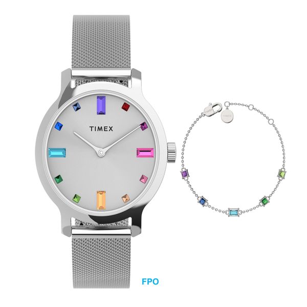 Quarzuhr Timex "Transcend", Silberfarben, Armbanduhren, Damen, Quarzuhr, Armbanduhr, Damenuhr, Edelstahlarmband, Geschenkidee, Analog-image