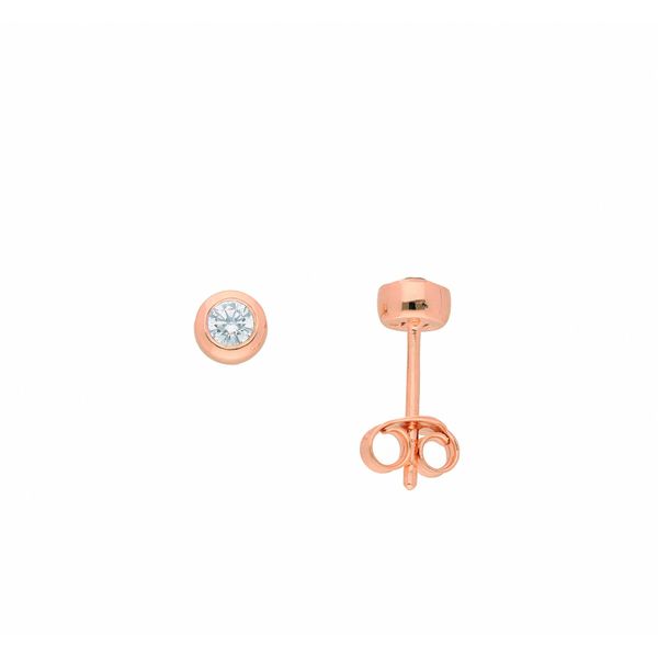 Paar OhrhäNger Adelia´S "Ohrstecker Ohrringe 925 Silber Vergoldet Mit Zirkonia", RoséGold, Ohrringe, Damen, Damen, Silber 925 (Sterlingsilber), Goldohrringe-image