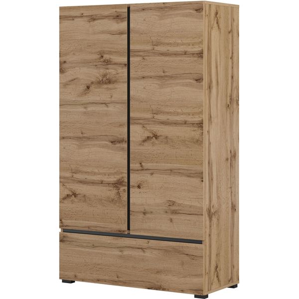 Mehrzweckschrank Otto Home "Cross,Breite 89 Cm, Highboard, Universalschrank, Garderobe", Braun (Wotan Eiche), B:89Cm H:150Cm T:40Cm, Fsc-Zertifizierter Holzwerkstoff, Melamin, Metall, SchräNke, Mehrzweckschrank, Waescheschrank Mit Viel Stauraum, EinlegeböDen Verstellbar-image