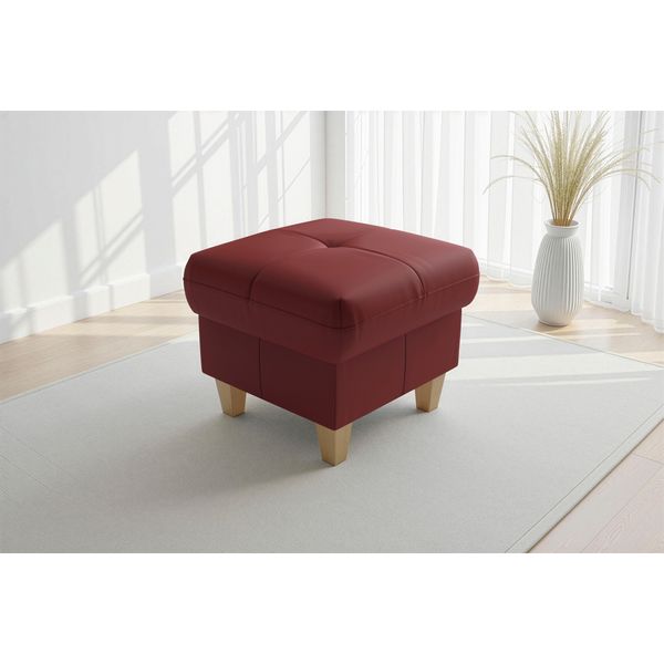 Polsterhocker Sit & More "Pamela", Rot (Merlot), B:58Cm H:48Cm T:58Cm, Hocker, Polsterhocker, Mit Praktischen Stauraum-image