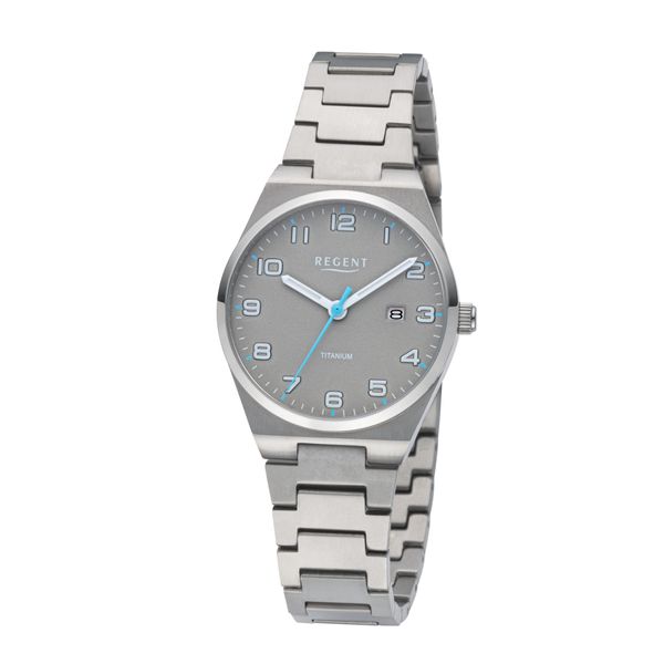 Titanuhr Regent, Titansilberfarben, Grau, Armbanduhren, Damen, Quarzuhr, Armbanduhr, Damenuhr, Analog, Tag-image