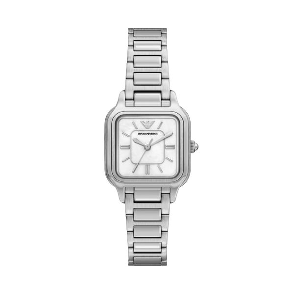 Quarzuhr Emporio Armani, Edelstahlfarben, Armbanduhren, Damen, Quarzuhr, Armbanduhr, Damenuhr, Edelstahlarmband, Analog-image