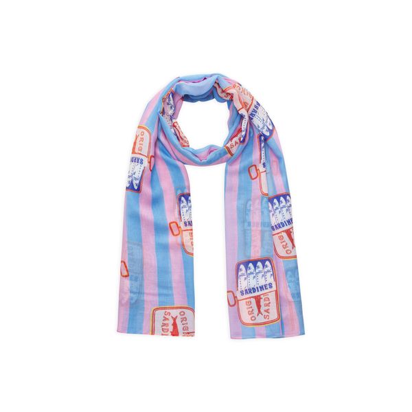 Modetuch Codello "Codello Schal", Damen, Pink (Blau), Obermaterial: 55% Modal Cmd. 45% Baumwolle Co., Bunt, ModetüCher, Mit Sardinenmotiven-image