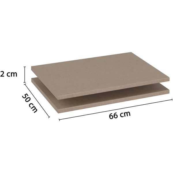 Einlegeboden Rauch "ZubehöR FüR Rauch-SchräNke Garderobe Kleiderschrank Schrank", Beige (Leinenoptik Hell), B:66Cm H:2Cm T:50Cm, Holzwerkstoff, EinlegeböDen, Einlegeboden, 2Er-Set Breite 66 Cm, Tiefe 50 Cm Made In Germany-image