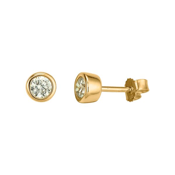 Paar Ohrstecker Firetti "Schmuck Geschenk Gold 333 Ohrschmuck Ohrringe SolitäR", Gelbgoldfarben, Kristallweiß, Kristallweiß, Ohrringe, Damen, 3,8Mm, Gelbgold 333, Mit Zirkonia (Synth.)-image