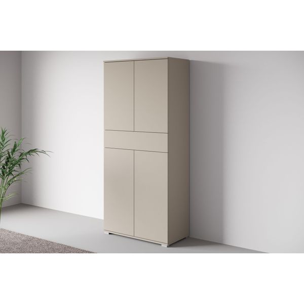Aktenschrank Otto Home "Kenia, Stauraumschrank 80 Cm Breit Mit Schublade", Kaschmir, B:80Cm H:178,9Cm T:39,5Cm, Fsc-Zertifizierter Holzwerkstoff, Hartfaserplatte, Kunststoff, SchräNke, Griffloses Design Mit Push-To-Open Und Verstellbaren EinlegeböDen-image