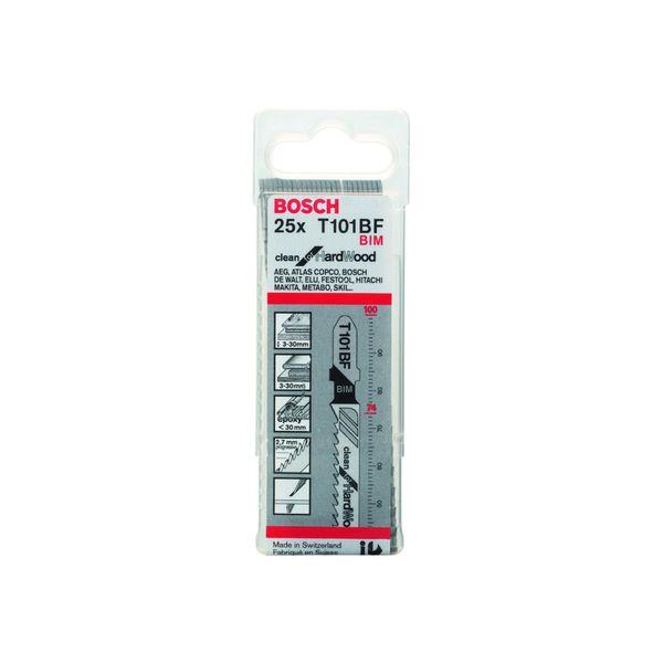 Bosch StichsäGeblatt T 101 Bf Ve à 25 StüCk Clean For Hard Wood (2608634988)-image