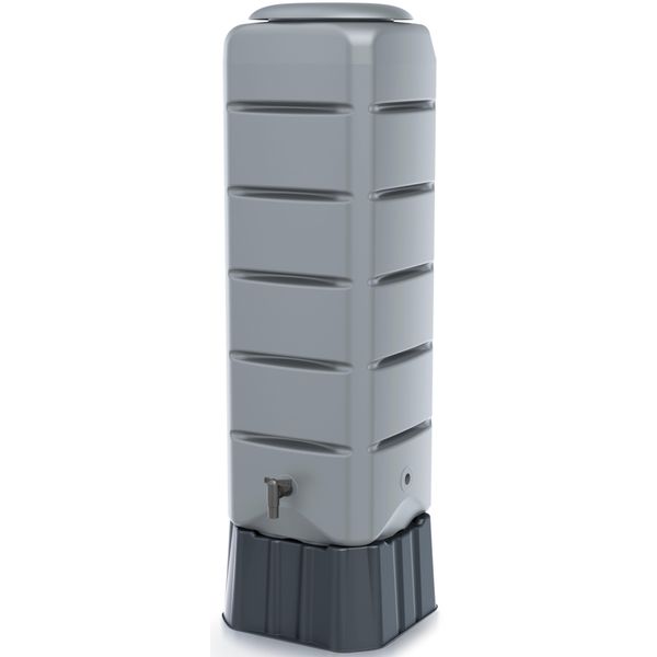Regentonne Prosperplast "Tenso", Grau (Grau Glatt), B:130,5Cm H:39,6Cm T:39,6Cm, Polyethylen, Regentonnen-image