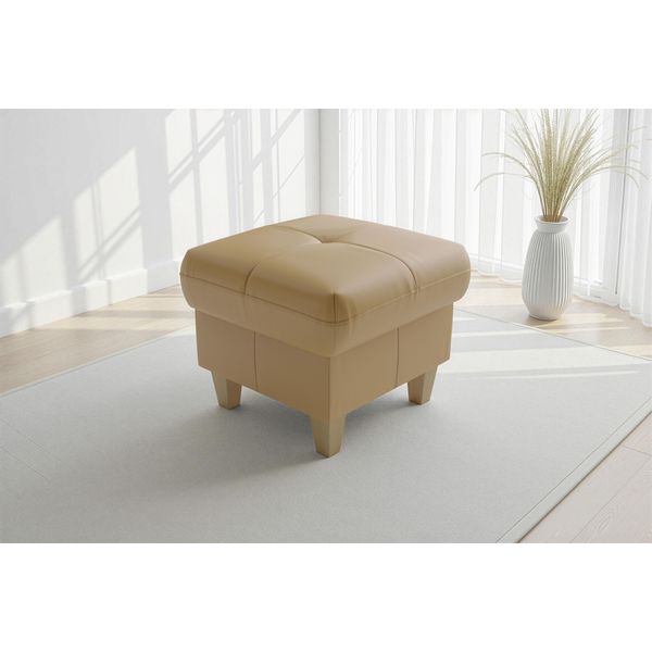 Polsterhocker Sit & More "Pamela", Beige (Cappuccino), B:58Cm H:48Cm T:58Cm, Hocker, Polsterhocker, Mit Praktischen Stauraum-image