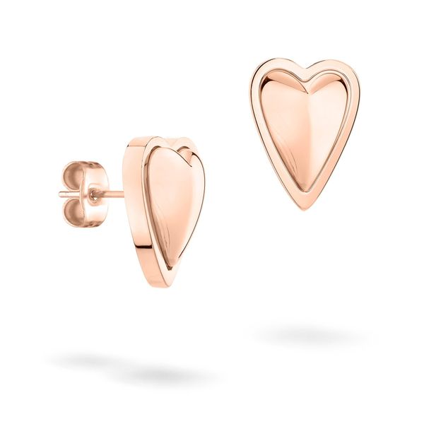 Paar Ohrstecker Liebeskind Berlin "Metal Heart, Herz", RoséGoldfarben, Ohrringe, Damen, Edelstahl-image