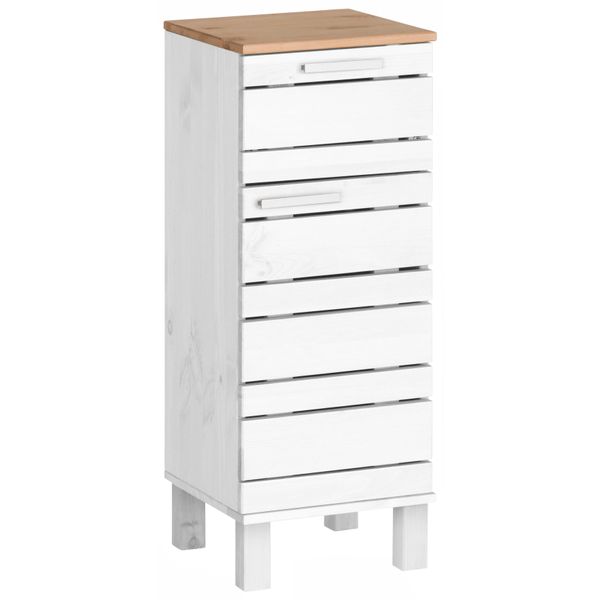 Unterschrank Home Affaire "Josie", Weiß, Honig, B:30Cm H:79Cm T:30Cm, Massivholz, SchräNke, Unterschrank, Breite 30,5 Cm, Aus Massivholz, Verstellbarer Einlegeboden-image