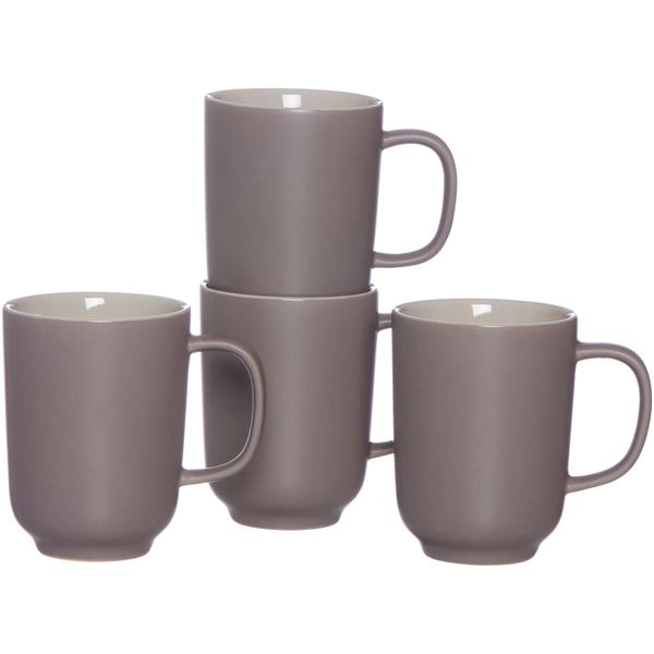 Becher Ritzenhoff & Breker "Jasper", Grau (Taupe), H:10Cm, Steinzeug, TrinkgefäßE, Becher, 4-Teilig-image