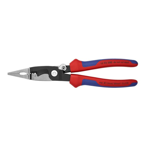 Knipex 13 92 200 Elektro-Installationszange Mit Mehrkomponenten-HüLlen Schwarz Atramentiert 200 Mm)-image