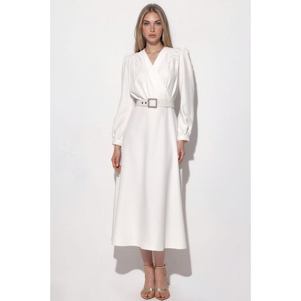 Gepflegtes A-Linien-Midikleid Mit GüRtel-image