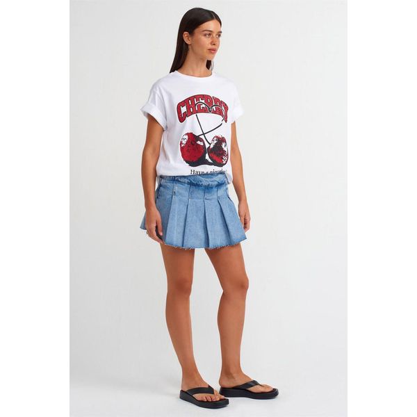 Mid-Waist Mini-Denim-Skaterrock-image