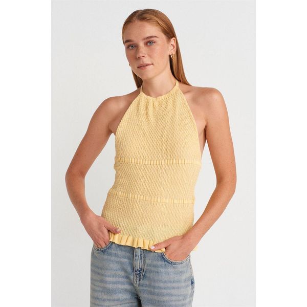 Slim Fit Halter-Neck Strickbluse-image