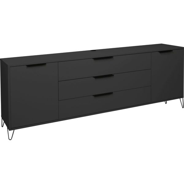 Sideboard MÄUsbacher "Bonnie", Grau (Anthrazit Matt Lack), B:216Cm H:70Cm T:45Cm, Sideboards, Sideboard, Sideboard Mit Drahtgestell-image