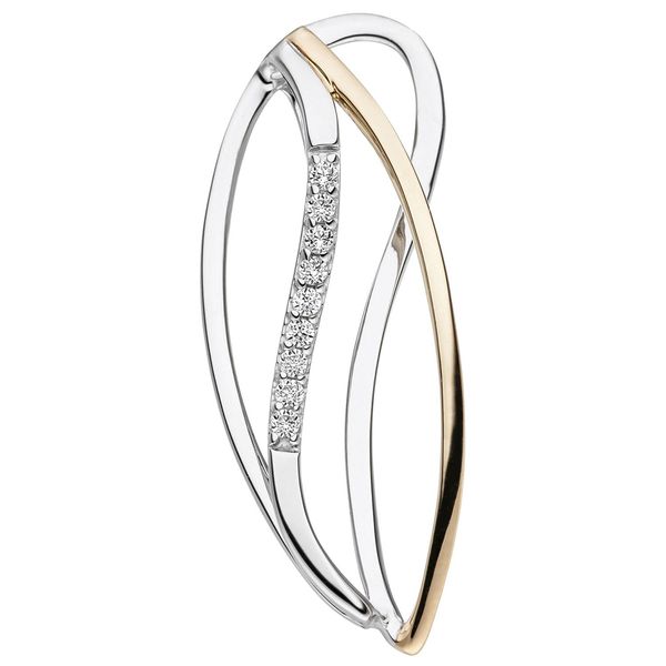 KettenanhäNger Jobo "AnhäNger 30 Mm", Gelbgold 333, Weiß, SchmuckanhäNger, Damen, Gelbgold 333 WeißGold 333, Gelbgold 333, WeißGold 333, KettenanhäNger, 333 Gold Bicolor Mit 9 Zirkonia-image