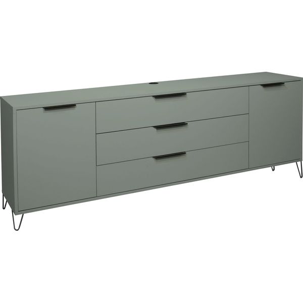 Sideboard MÄUsbacher "Bonnie", GrüN (Pine GrüN Matt Lack), B:216Cm H:70Cm T:45Cm, Sideboards, Sideboard, Sideboard Mit Drahtgestell-image
