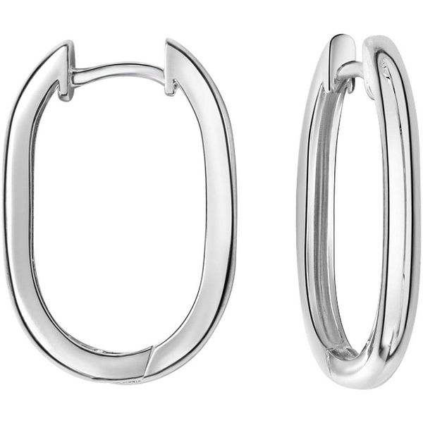 Paar Creolen Firetti "Schmuck Geschenk, Ohrringe Oval, Silber 925", Silber (Silberfarben), Ohrringe, Damen, 15Mm, Silber 925 (Sterlingsilber)-image