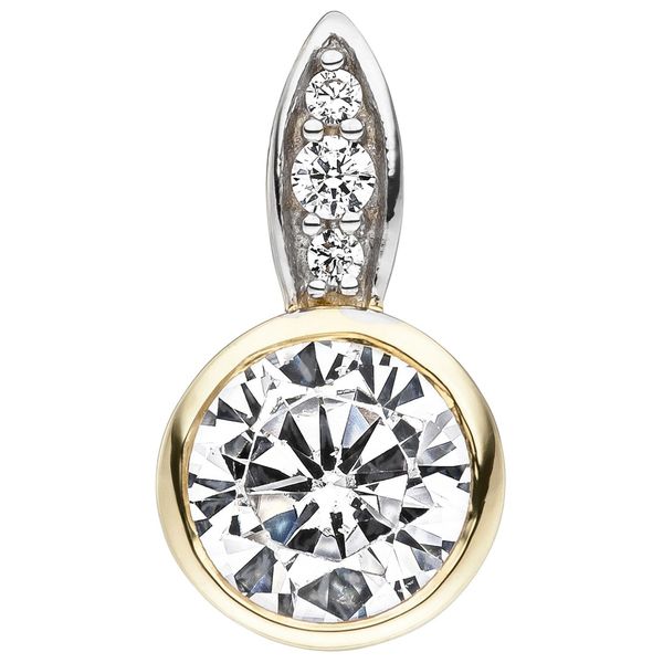 KettenanhäNger Jobo "AnhäNger", Gelbgold 375, SchmuckanhäNger, Damen, Gelbgold 375, KettenanhäNger, 375 Gold Bicolor Mit 4 Zirkonia-image