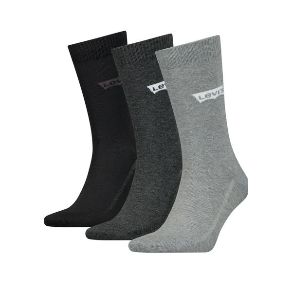 Socken Levi's "Levis Regular Cut Bw Logo Recycl Co", Herren, Gr. 39-42, Grau (Grau Combo), Baumwollmischung, Unifarben, Normal, Socken Socken, Mit Breitem Logobund-image