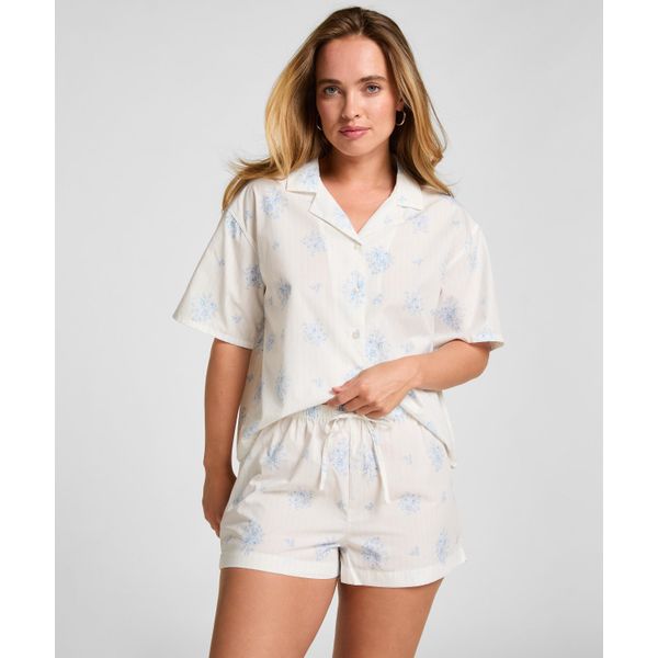 Pyjama Hunkemöller "Jacket Woven", Damen, Gr. S, Weiß, 100% Baumwolle, Homewear-Sets Pyjama-image