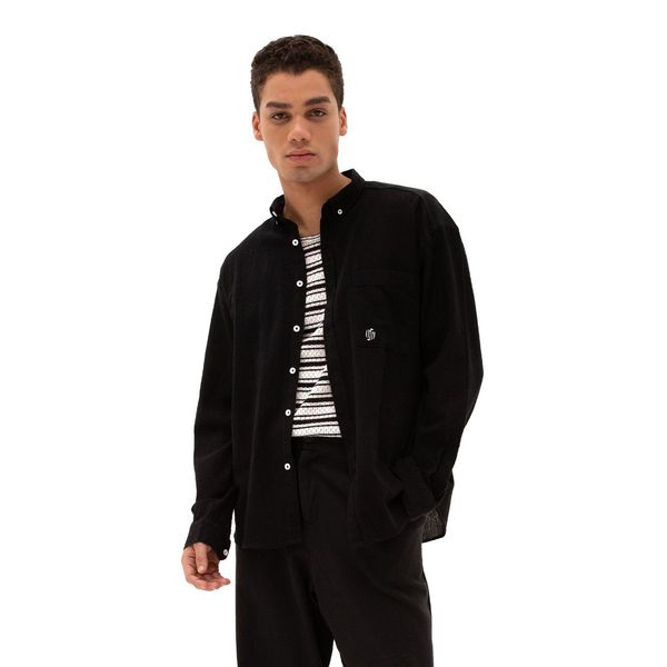 Herren Baumwoll Langarm Button-Down Hemd-image