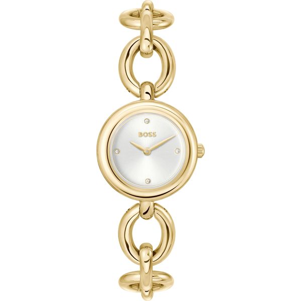 Quarzuhr Boss "Live", Gold (Goldfarben), Armbanduhren, Damen, Quarzuhr, Armbanduhr, Damenuhr, Edelstahlarmband, Analog, Glassteine-image