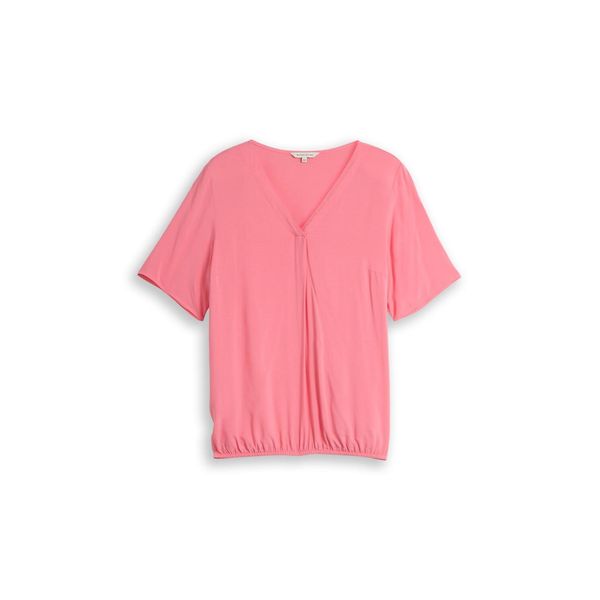 Tom Tailor Damen Plus Size - Bluse Aus Viskose, Rosa, Uni, Gr. 52-image