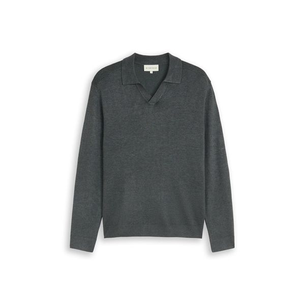 Tom Tailor Herren Strickpullover Mit Polokragen, GrüN, Meliert, Gr. M-image