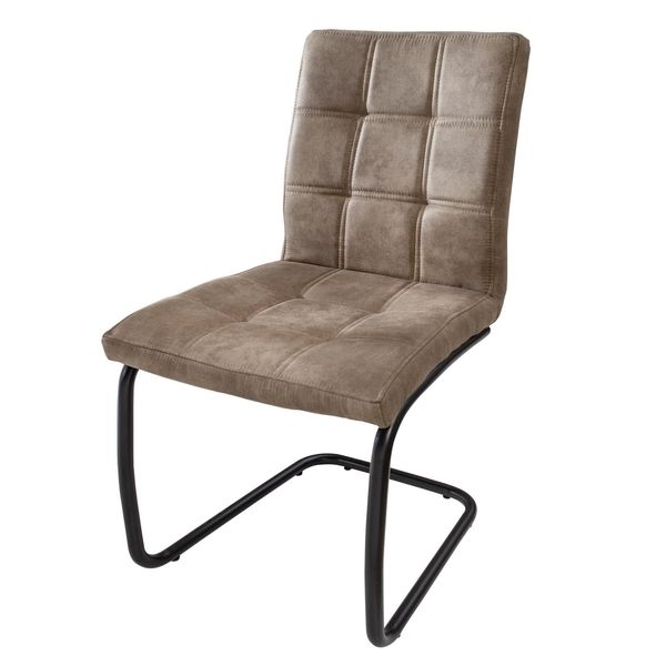 Riess-Ambiente Stuhl Modena - Industrial Freischwinger Vintage Taupe Mit Ziersteppung-image