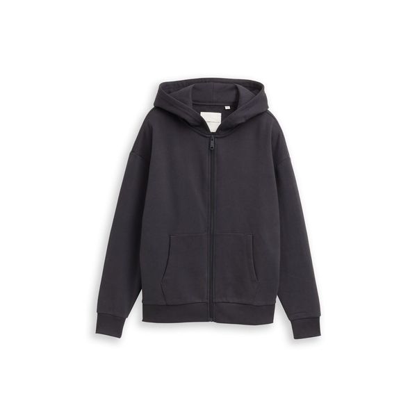 Tom Tailor Jungen Oversize Hoodie Sweatjacke, Grau, Uni, Gr. 164-image