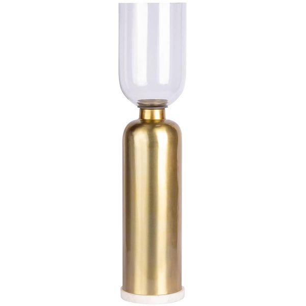 Kerzenhalter Kayoom "Bodenkerzenhalter Shyam 225", Gold, B:16Cm, Marmor, Metall, Kerzenhalter, Kerzenhalter, Bodenkerzenhalter Aus Metall, Marmor-Sockel, Windlicht Aus Glas-image