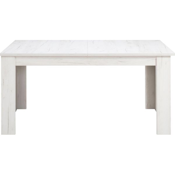 Esstisch Inosign "Oscar", Braun (Weiß Eiche), B:160,5Cm H:76Cm T:90,5Cm, Tische, Esstisch, VerläNgerbar Durch Einlegeplatte (40Cm)-image