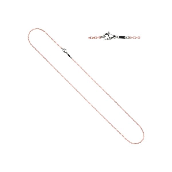 Edelstahlkette Jobo "Rund-Ankerkette 1,9 Mm", Rosa (Babyrosa), Halsketten, Damen, Edelstahl, L: 42, Edelstahlkette, Edelstahl Rosa Lackiert 42 Cm-image