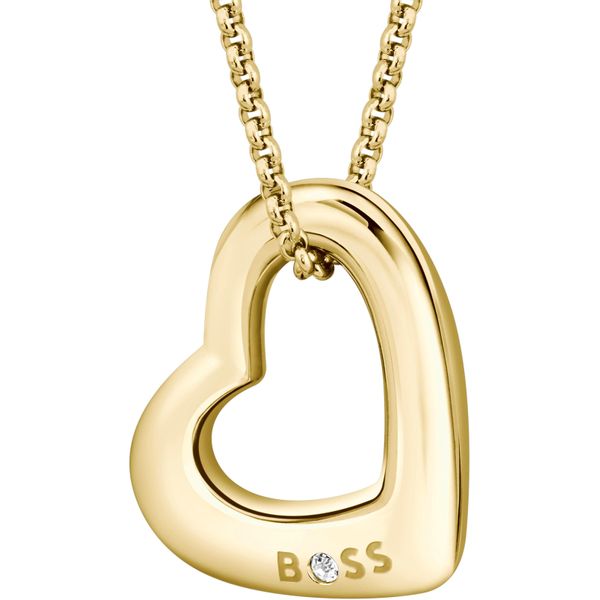 Kette Mit AnhäNger Boss "Honey Boundless", Gold (Gelbgoldfarben, Weiß), Halsketten, Damen, Edelstahl, L: 50,5 B: 3Mm, Mit Preciosa Crystal, B:3Mm-image