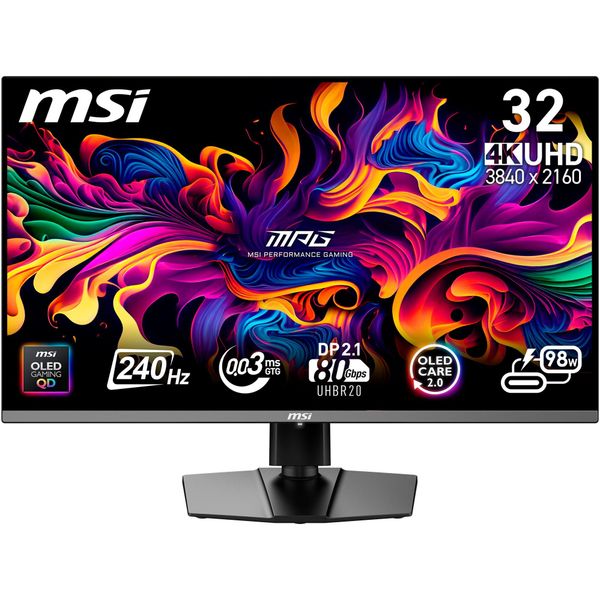 MSI Oled-Monitor "Mpg 322URX QD-OLED", Energieeffizienz: G (A-G), Schwarz, B:71,2Cm H:47,8Cm T:6,9Cm, Monitore-image