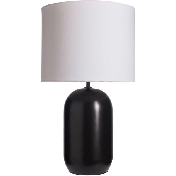 Pauleen Tischleuchte "Mystic Shine Max 20W E14 Weiß/Schwarz 230V Stoff/Keramik", Schwarz (Weiß, Schwarz), Ø 26Cm H: 44Cm, 1 Stk., Leuchten, IP20, Tischleuchte-image