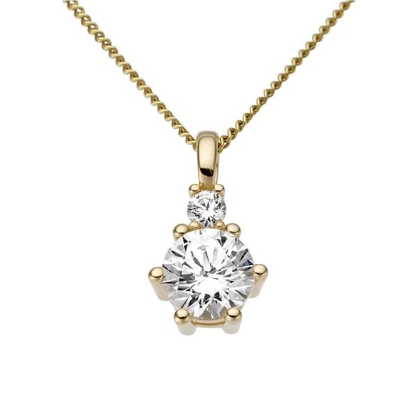 KettenanhäNger Firetti "Schmuck Geschenk Gold 333 Halsschmuck AnhäNger FüR Halskette", Gold (Gelbgoldfarben, Kristallweiß, Kristallweiß), SchmuckanhäNger, Damen, Gelbgold 333, 0,85 G, KettenanhäNger, Mit Zirkonia (Synth.)-image