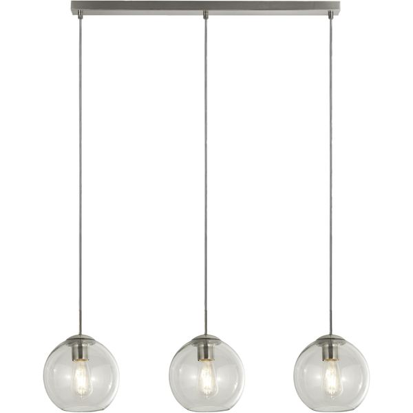 Searchlight Pendelleuchte "Balls 3Lt Pendelleuchte - Chrommetall & Glas", Chromfarben, Klar, H: 25Cm, 1 Stk., Leuchten, Pendelleuchte-image