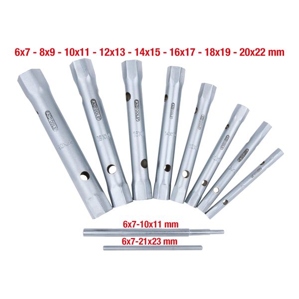 KS Tools Classic RohrsteckschlüSsel-Satz, 10-Teilig, 6X7-20X22Mm (518.0900)-image