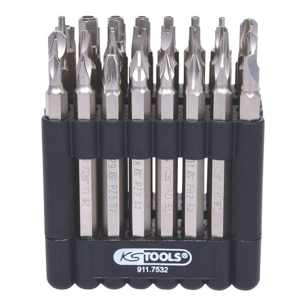 KS Tools 1/4" Classic Bit-Satz, 75Mm, 32-Teilig Mit Sicherheitsbits (911.7532)-image