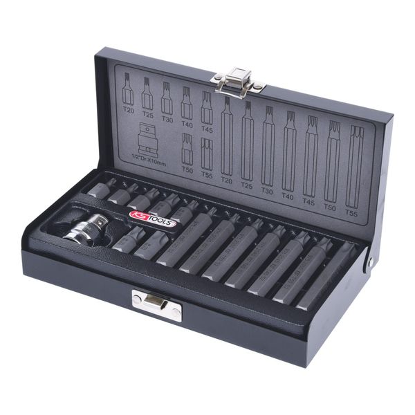 KS Tools Classic Bit-Satz Aus Chrom-Vanadium-Stahl 10 Mm Antrieb 15-Teilig Tx, 9115020 (911.5020)-image