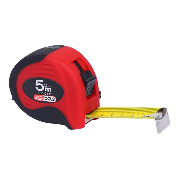 KS Tools Bandmaß Mit Feststeller,Schwarz-Rot, 5M, 25Mm (300.0115)-image