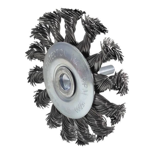 KS Tools StahldrahtrundbüRste 0,5Mm, Ø 75Mm, Mit 12Mm Aufspanndorn (340.0039)-image