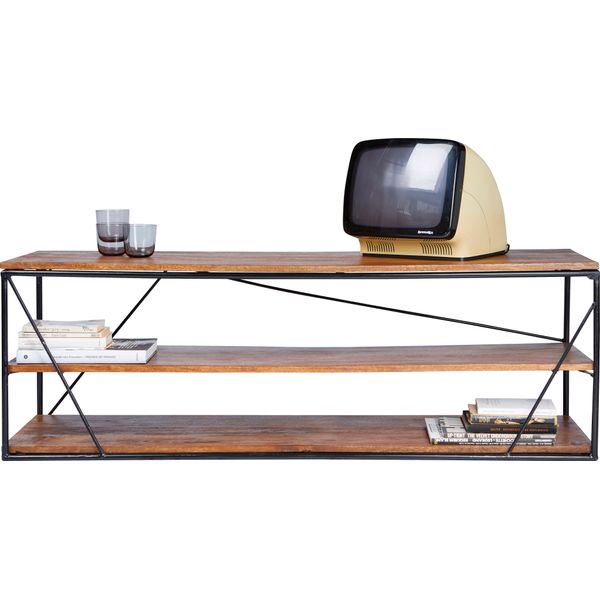 Lowboard Sit "T-NEST Shelf Low", Schwarz (Schwarz, Natur), B:140Cm H:47Cm, Sideboards, Lowboard, Niedriges Regal, Auch Als Tv-Lowboard Nutzbar-image